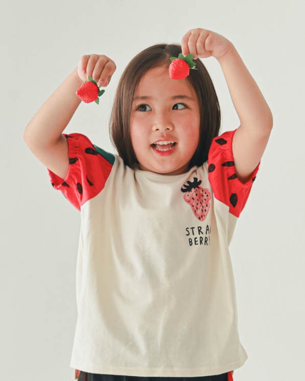 【26PS】いちご袖Ｔシャツ / アイボリー