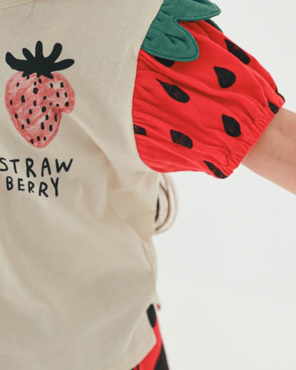 【26PS】いちご袖Ｔシャツ / アイボリー