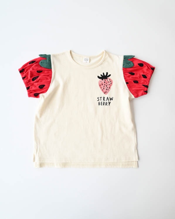 【26PS】いちご袖Ｔシャツ / アイボリー