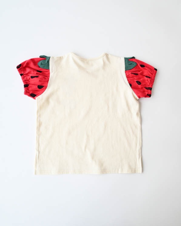 【26PS】いちご袖Ｔシャツ / アイボリー