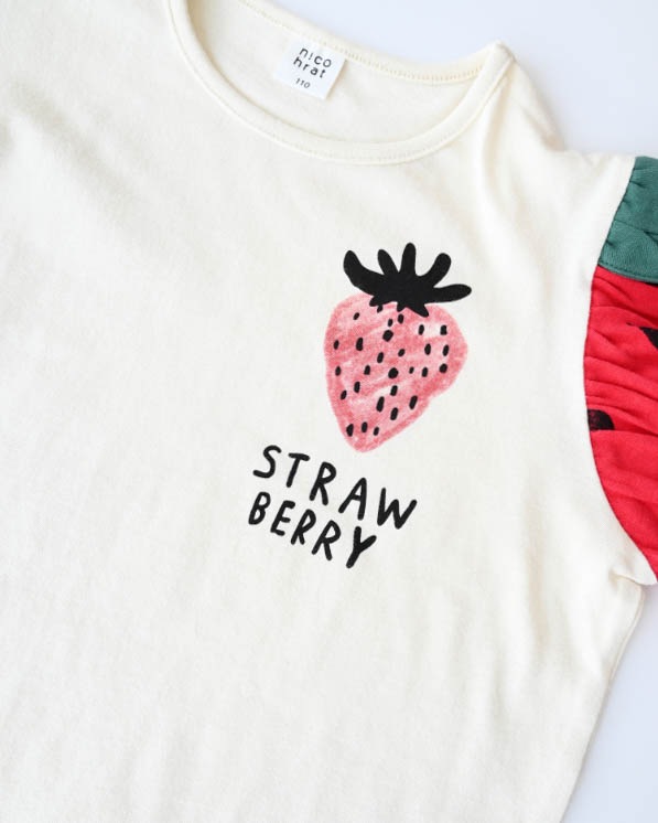 【26PS】いちご袖Ｔシャツ / アイボリー