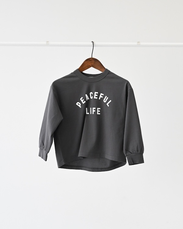【26PS】PEACEFUL LIFE L/S Tシャツ / チャコールグレー