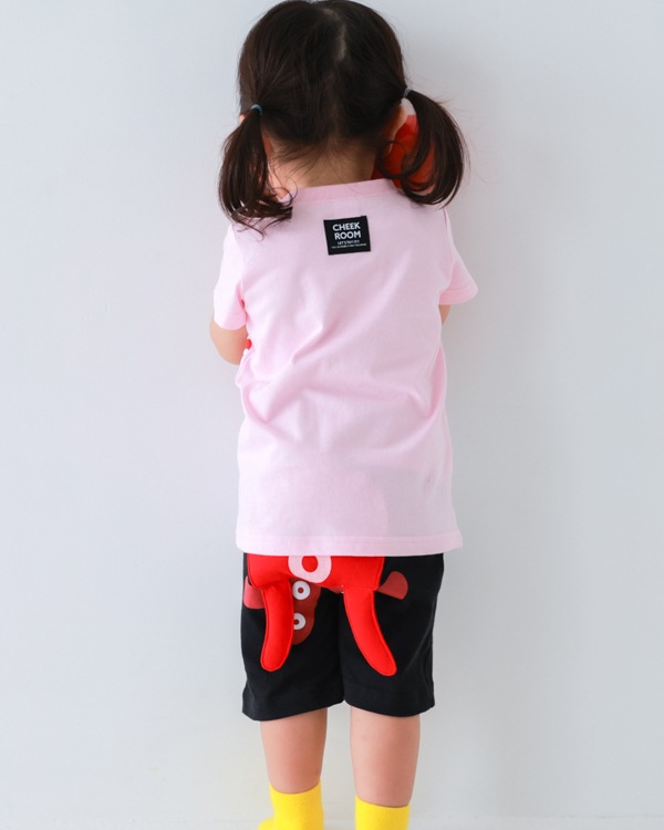 【チークルーム】たこ焼き いか焼き Tシャツ / ピンク