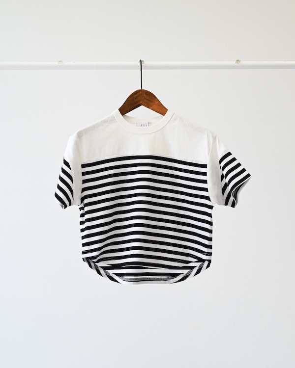 【フォブ】ボーダー切り替えTシャツ / ブラック