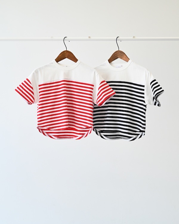 【フォブ】ボーダー切り替えTシャツ / ブラック