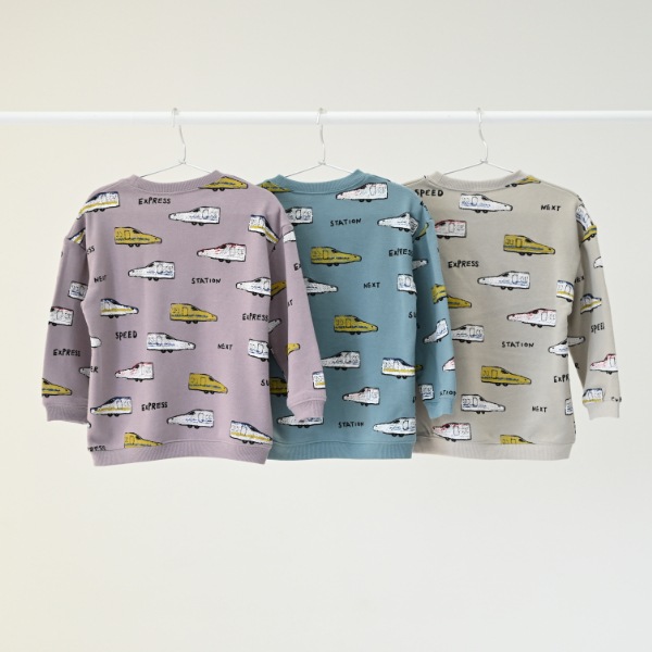 【25FW】新幹線柄 トレーナー / ブルー