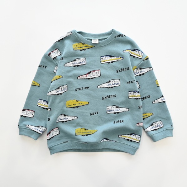 【25FW】新幹線柄 トレーナー / ブルー