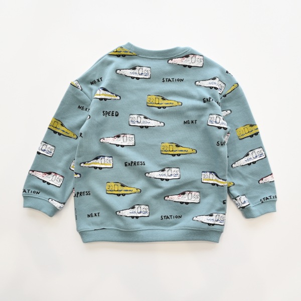 【25FW】新幹線柄 トレーナー / ブルー