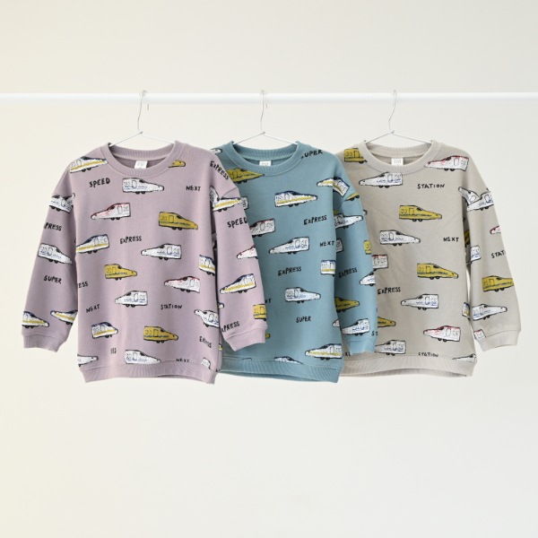 【25FW】新幹線柄 トレーナー / ブルー