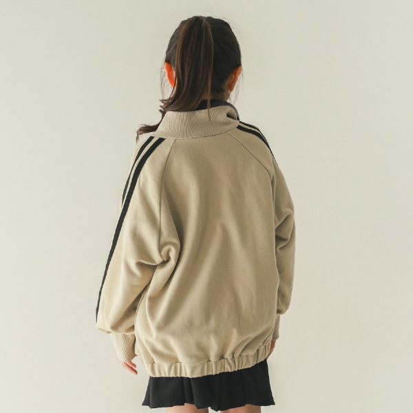 【25FW】ラインジップ ブルゾン / サンド