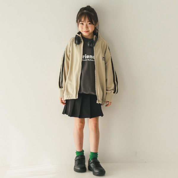 【25FW】ラインジップ ブルゾン / サンド