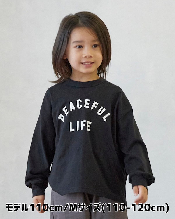 【フォブ】PEACEFUL LIFE L/S Tシャツ / ブラック