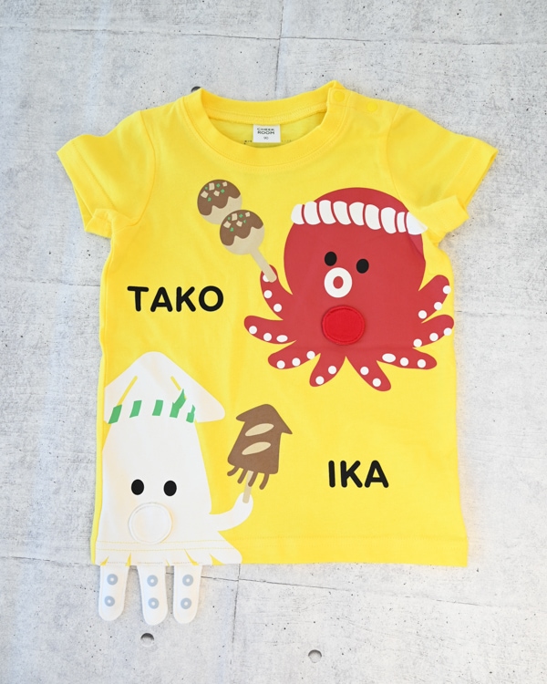 【チークルーム】たこ焼き いか焼き Tシャツ / イエロー