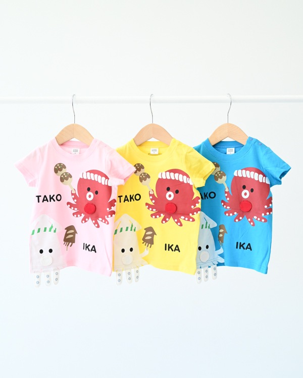 【チークルーム】たこ焼き いか焼き Tシャツ / イエロー