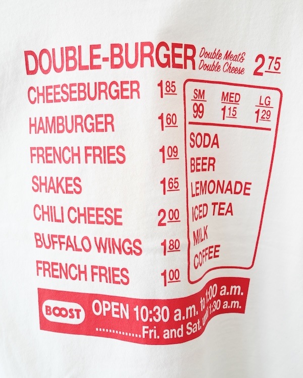 【26SS】B/S  BURGER Tシャツ / ホワイト