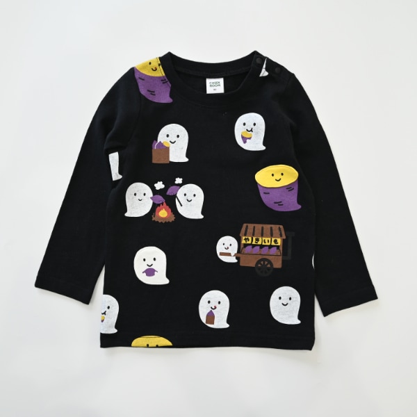 【25FW】おばけの焼きいも ロングTシャツ / ブラック