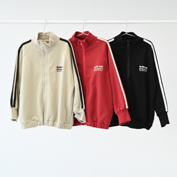 【25FW】ラインジップ ブルゾン / レッド