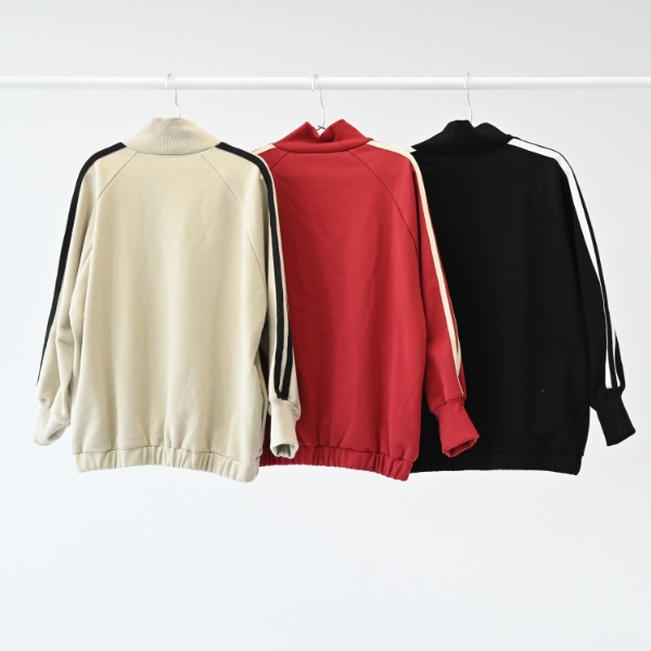 【25FW】ラインジップ ブルゾン / レッド