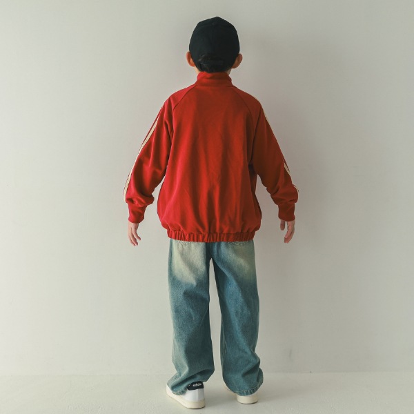 【25FW】ラインジップ ブルゾン / レッド