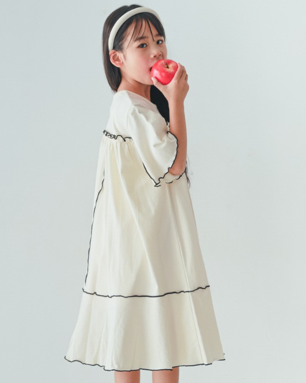 【エヌエイチティー】メローワンピース / アイボリー