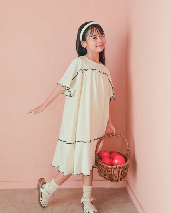 【エヌエイチティー】メローワンピース / アイボリー
