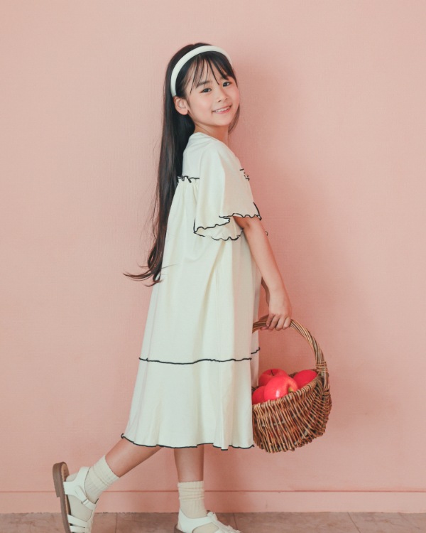 【エヌエイチティー】メローワンピース / アイボリー