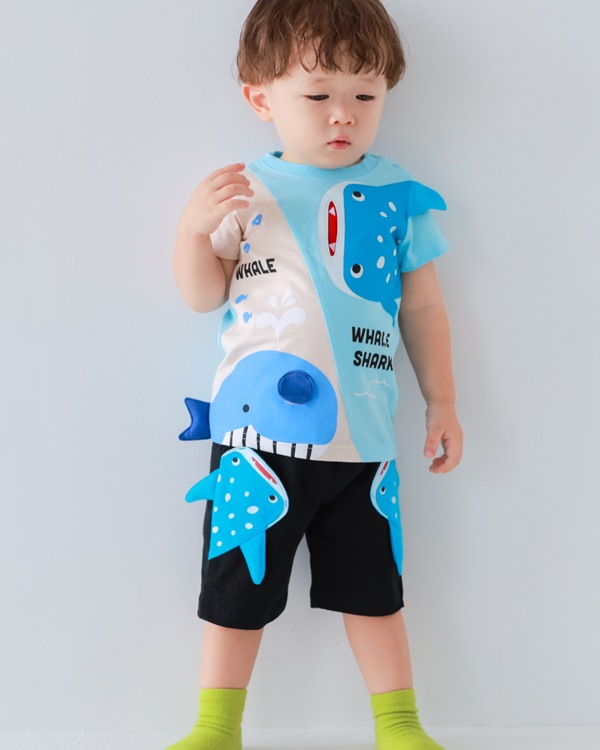 【チークルーム】ジンベイザメ ハーフパンツ / ブラック