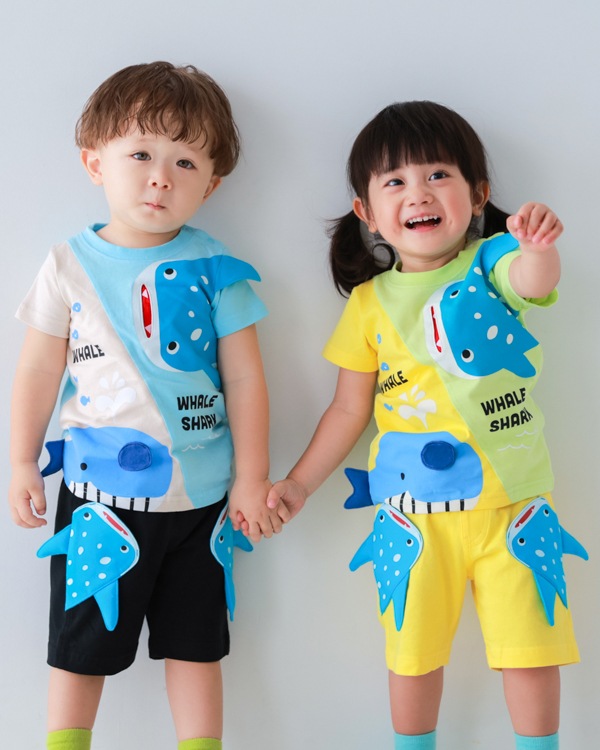 【チークルーム】ジンベイザメ ハーフパンツ / ブラック