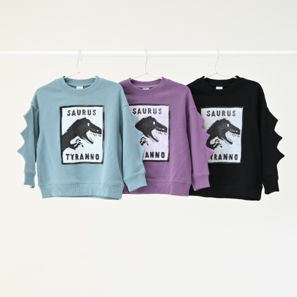 【25FW】恐竜トゲトゲ トレーナー / ブルー