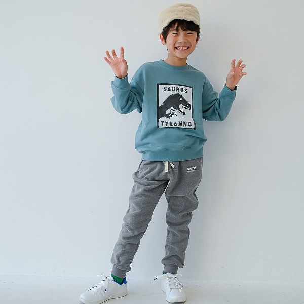 【25FW】恐竜トゲトゲ トレーナー / ブルー