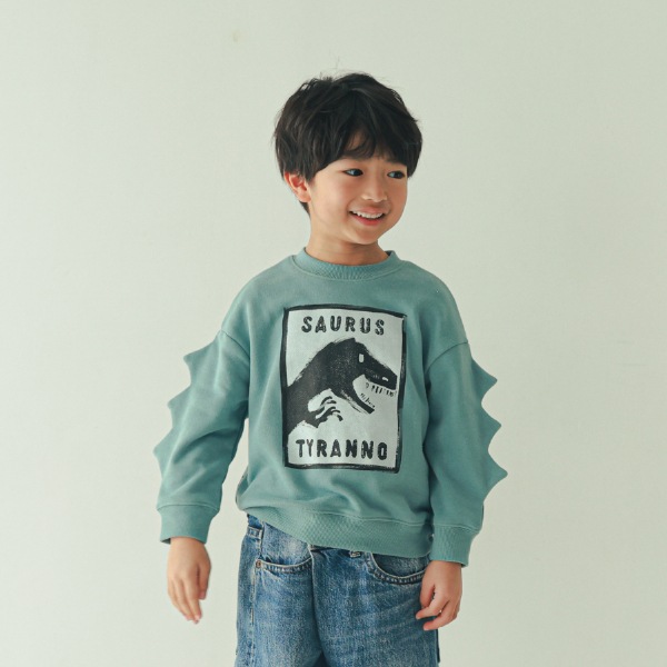 【25FW】恐竜トゲトゲ トレーナー / ブルー