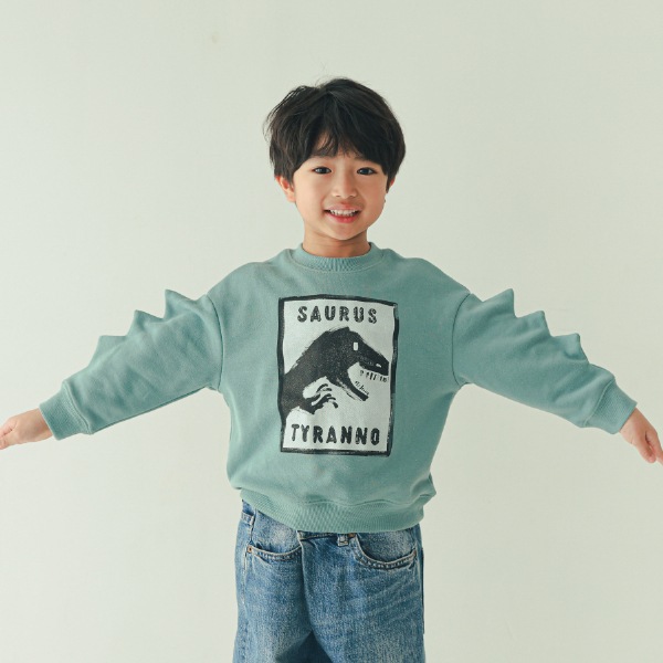 【25FW】恐竜トゲトゲ トレーナー / ブルー