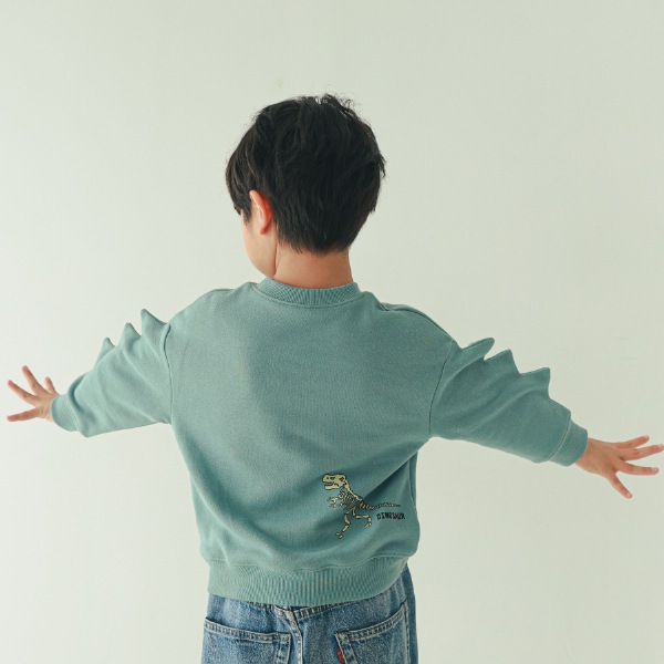 【25FW】恐竜トゲトゲ トレーナー / ブルー