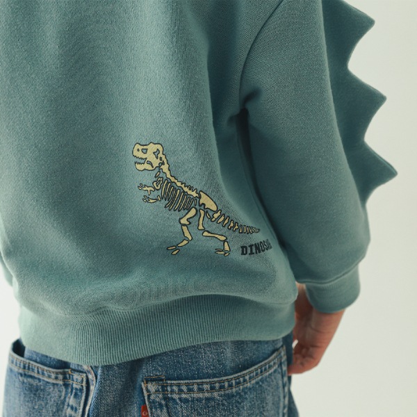 【25FW】恐竜トゲトゲ トレーナー / ブルー