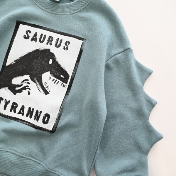 【25FW】恐竜トゲトゲ トレーナー / ブルー