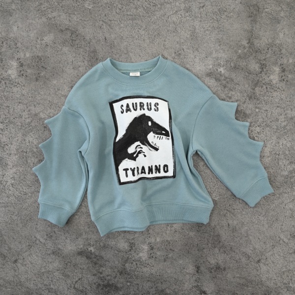 【25FW】恐竜トゲトゲ トレーナー / ブルー