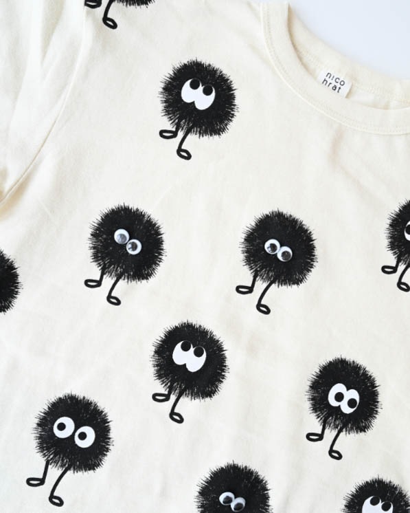 【ニコフラート】キョロキョロモンスターＴシャツ / アイボリー