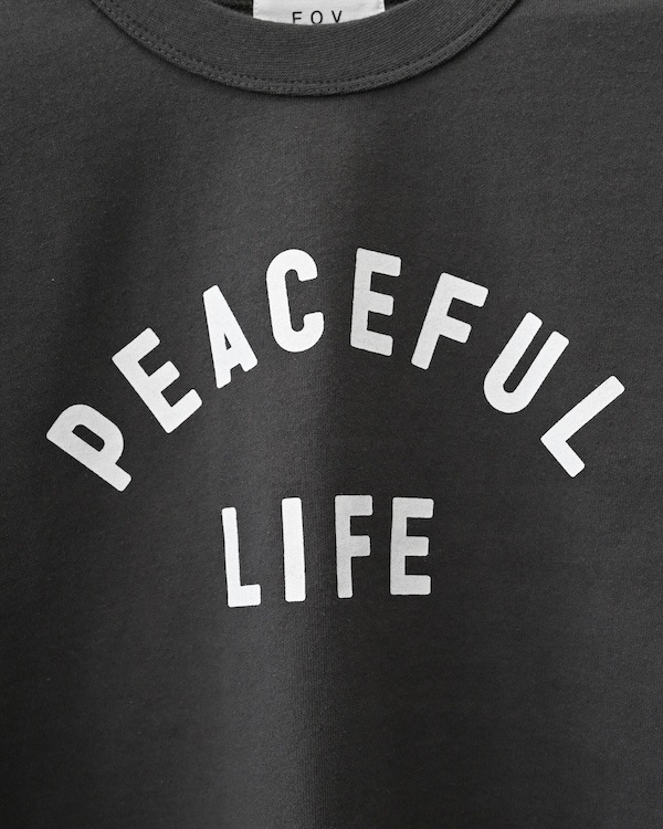 【26PS】PEACEFUL LIFE L/S Tシャツ / チャコールグレー