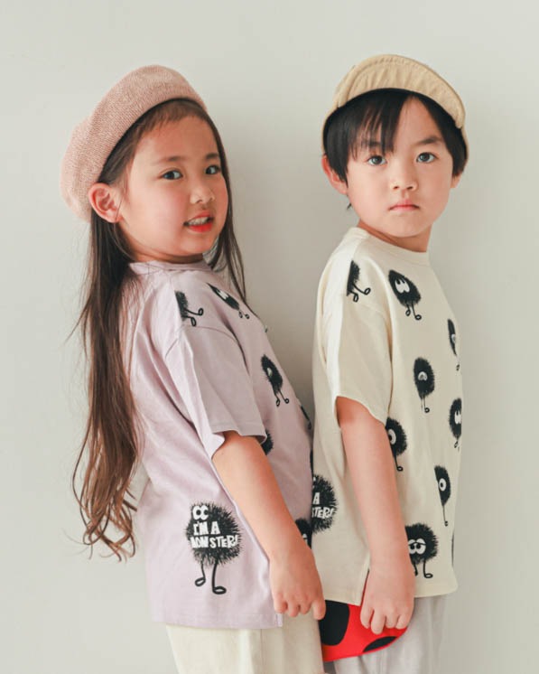 【ニコフラート】キョロキョロモンスターＴシャツ / ラベンダー