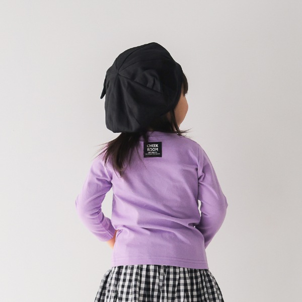 【25FW】ねこ時計 ロングTシャツ / ラベンダー