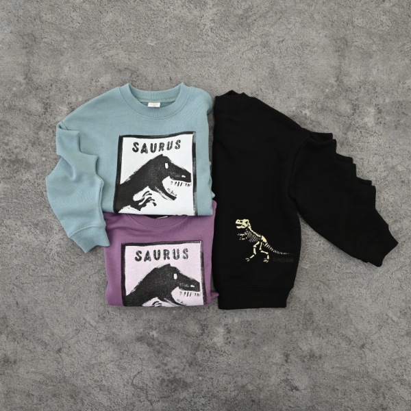 【25FW】恐竜トゲトゲ トレーナー / ブラック
