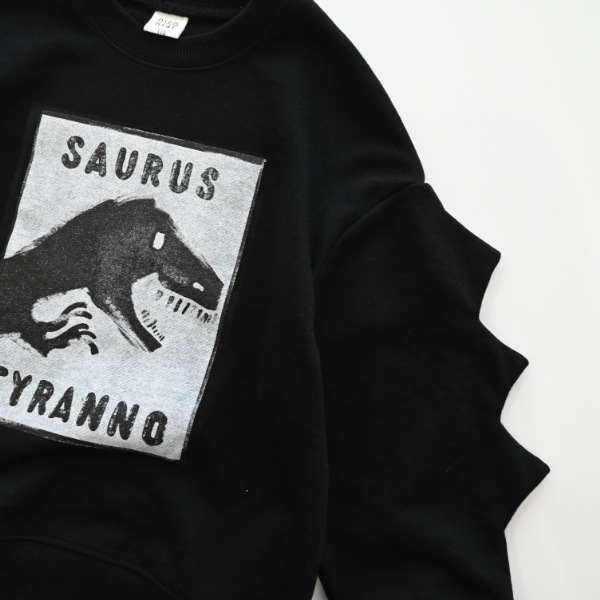 【25FW】恐竜トゲトゲ トレーナー / ブラック