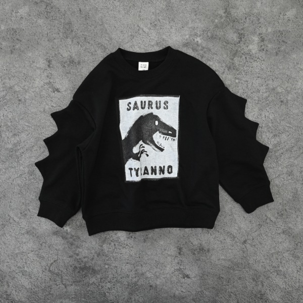 【25FW】恐竜トゲトゲ トレーナー / ブラック