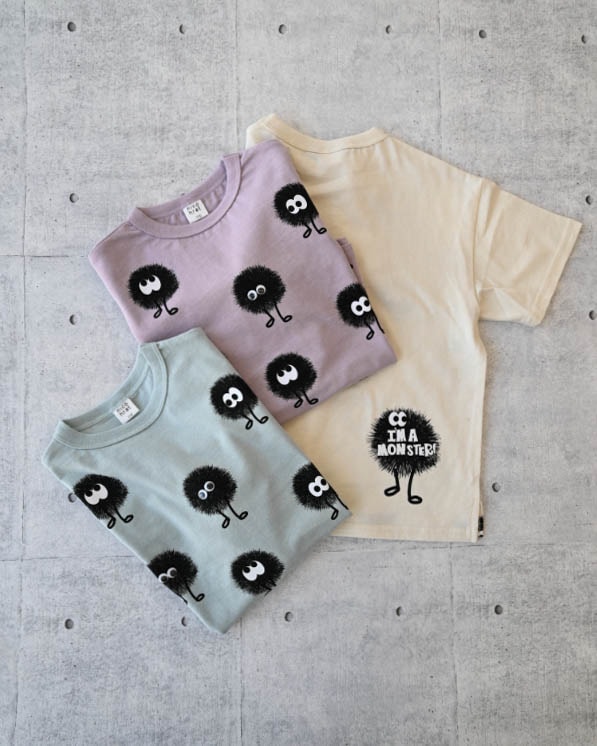 【ニコフラート】キョロキョロモンスターＴシャツ / サックス