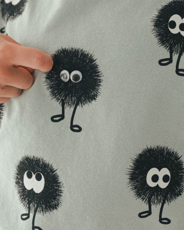 【ニコフラート】キョロキョロモンスターＴシャツ / サックス