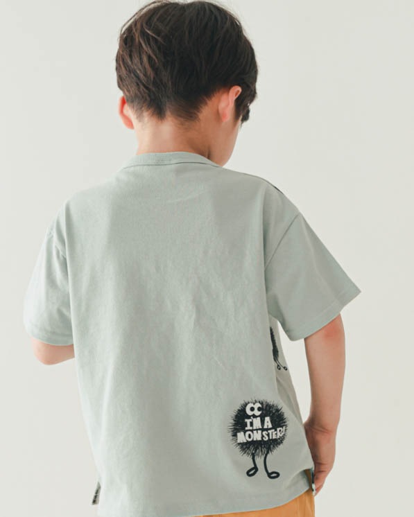 【ニコフラート】キョロキョロモンスターＴシャツ / サックス