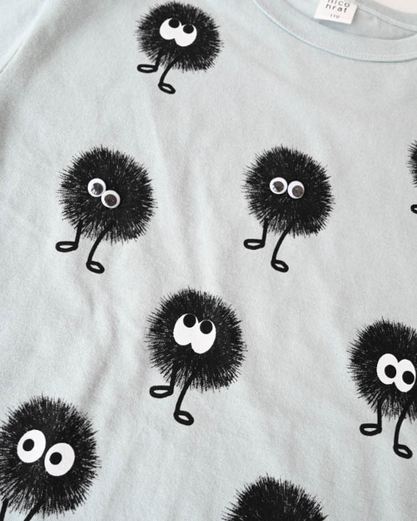 【ニコフラート】キョロキョロモンスターＴシャツ / サックス