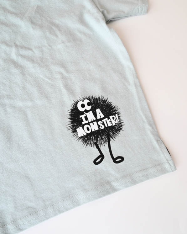 【ニコフラート】キョロキョロモンスターＴシャツ / サックス