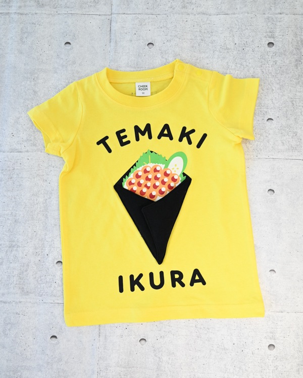 【チークルーム】手巻きいくら Tシャツ / イエロー