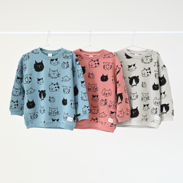 【25FW】いろんなねこ トレーナー / ブルー
